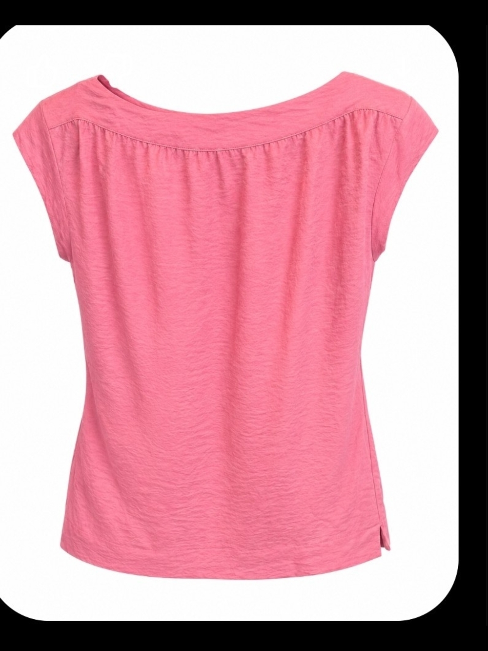 Talbots Pink Short Sleeve Crinkle Top - Picture 2 of 6